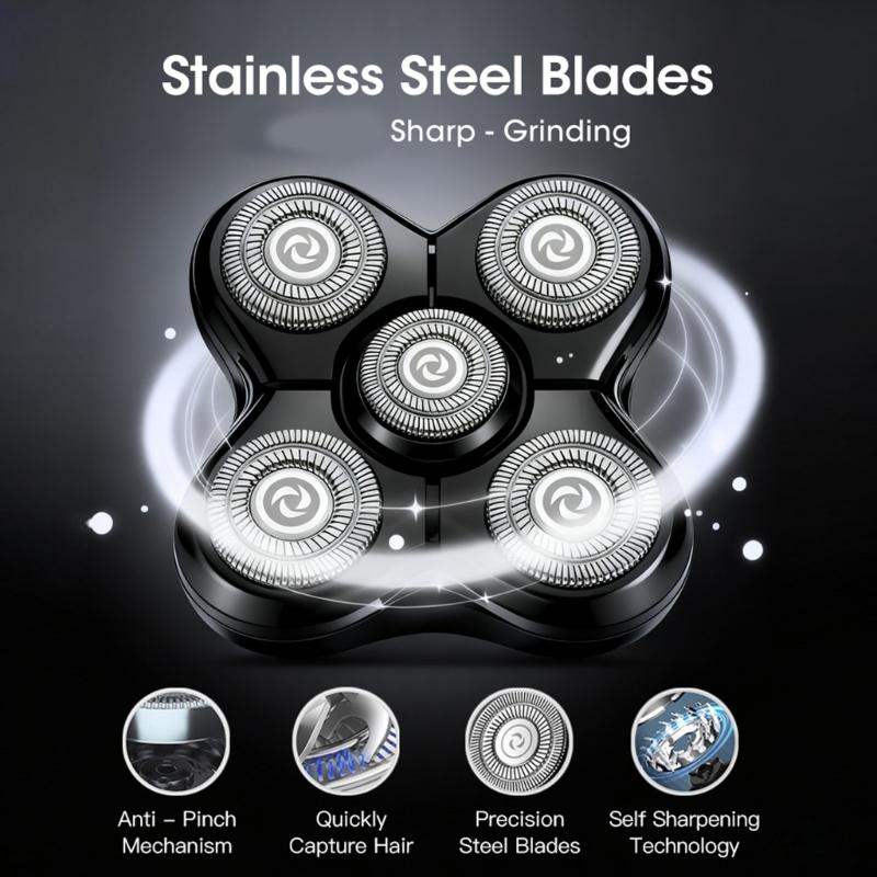 1/2/3Pcs Shaver Replacement Blade Heads Replacement for XR7000 Bald Head Electric Shaver Dry Wet Use Accessories