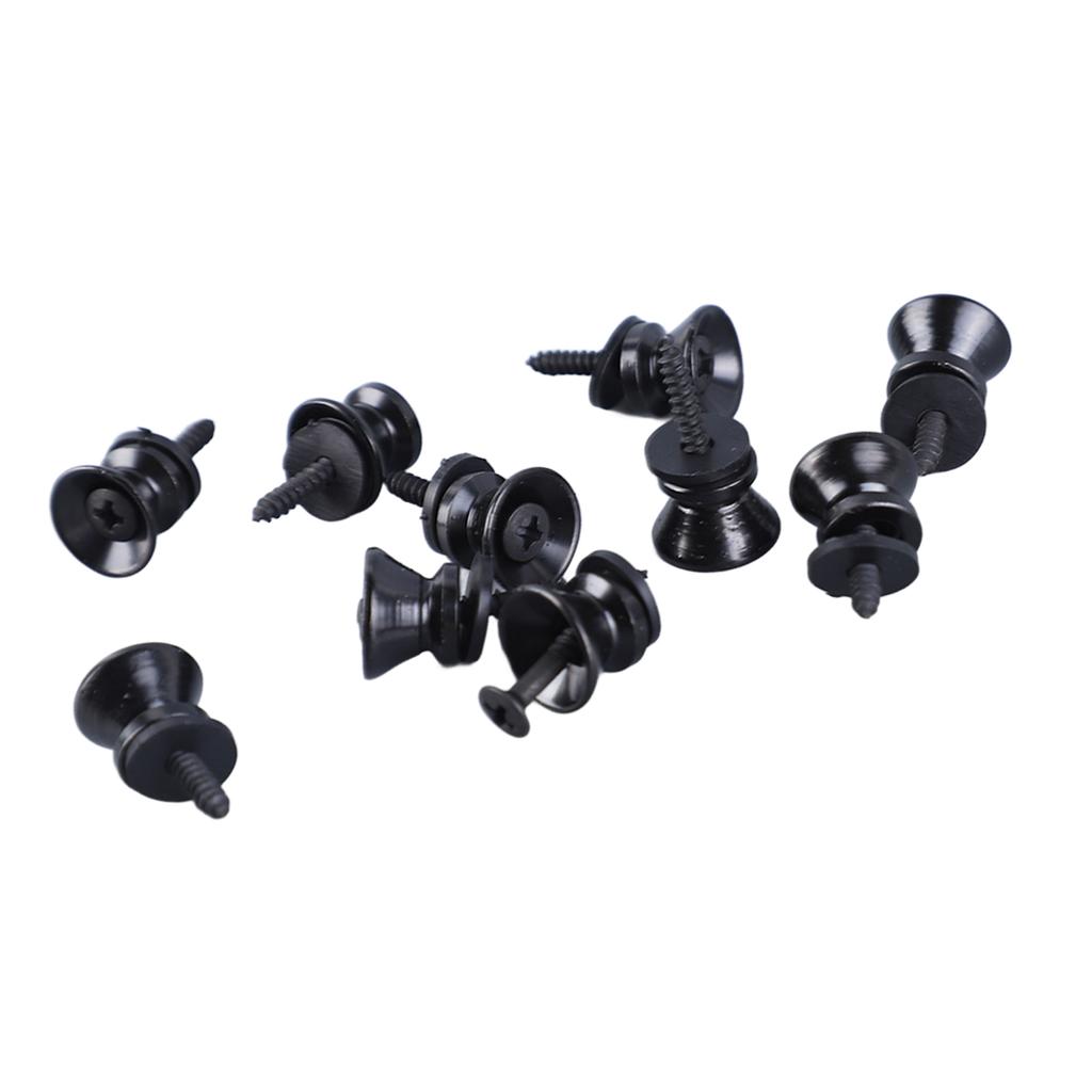 10PCS Guitar Strap Lock Buttons Mushroom Style Metal End Pins with Screw for Electric Guitar Bass