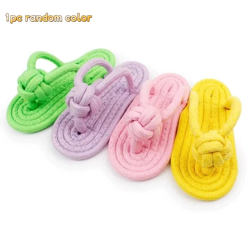 Интерактивная жевательная игрушка для питомцев, хлопковый тапок-веревка для собак от маленьких до крупных пород, тренировка зубов, молярный аксессуар для собак