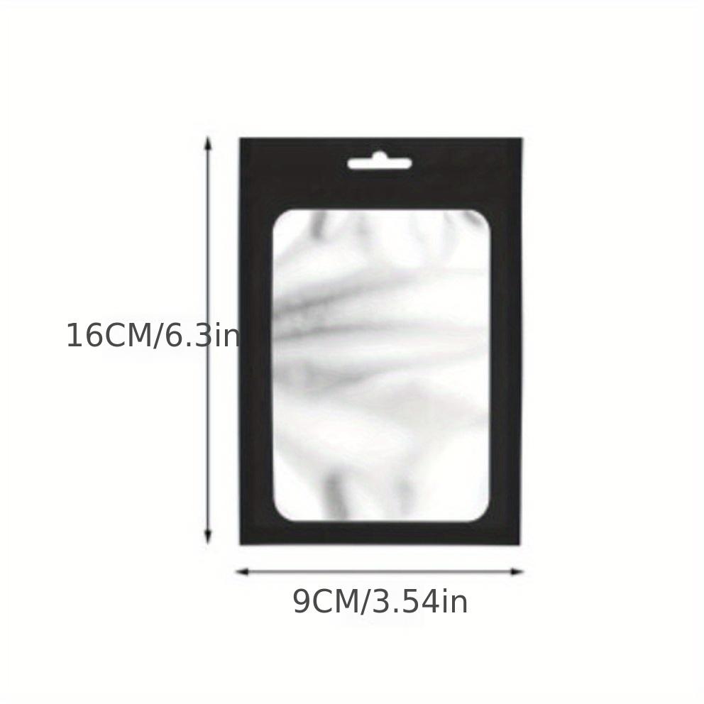 

50 шт./пакет, черный мешочек из фольги, многоразовый самозапечатывающийся майларовый мешок, сумки с застежкой-молнией и прозрачным окном для упаковки ювелирных изделий своими руками 9x16cm чёрный