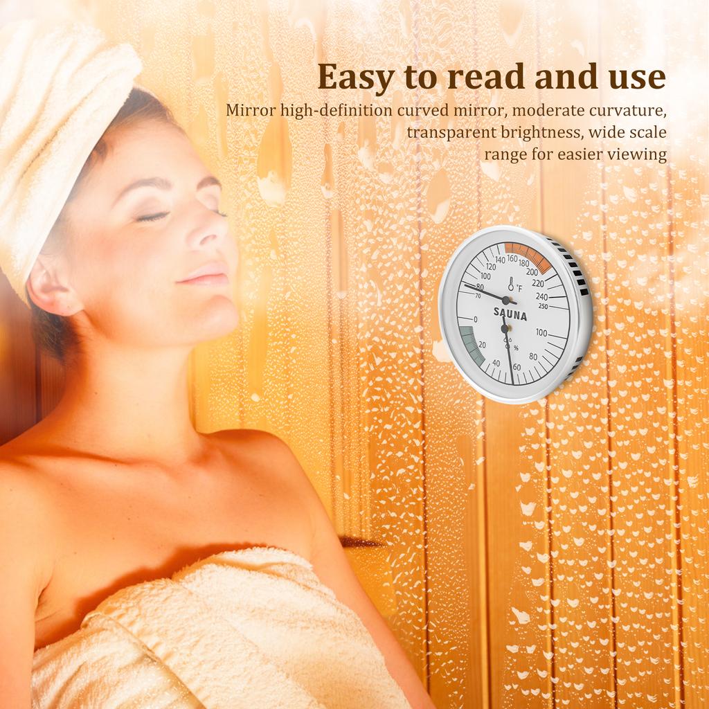 Sauna Hygrometer Thermometer Aluminum Wall Mounted Sauna Temperature Gauge 2 In 1 High Precision Indoor Hygrometer Thermometer