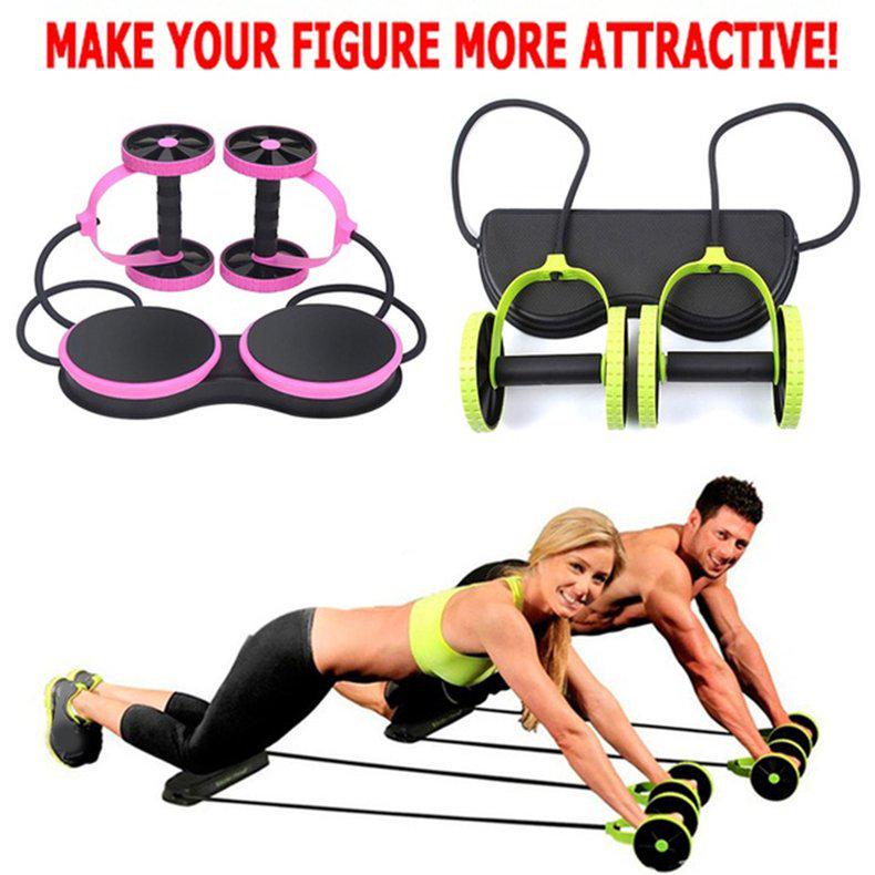 Puller Double-Wheel Abdomen Pull Rope Exercise Muscle Abdominal Equipment