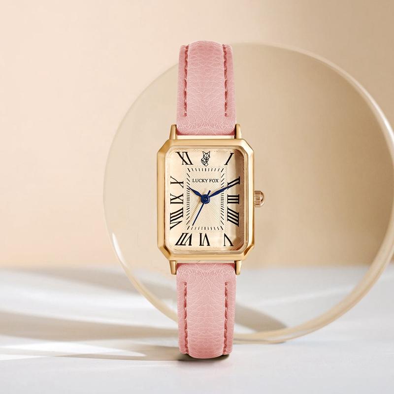 Modische Retro-Digital-Zifferblatt-Freizeituhren, quadratisches Lederband, modische Uhr, Quarz-Armbanduhr für Frauen, Geschenk