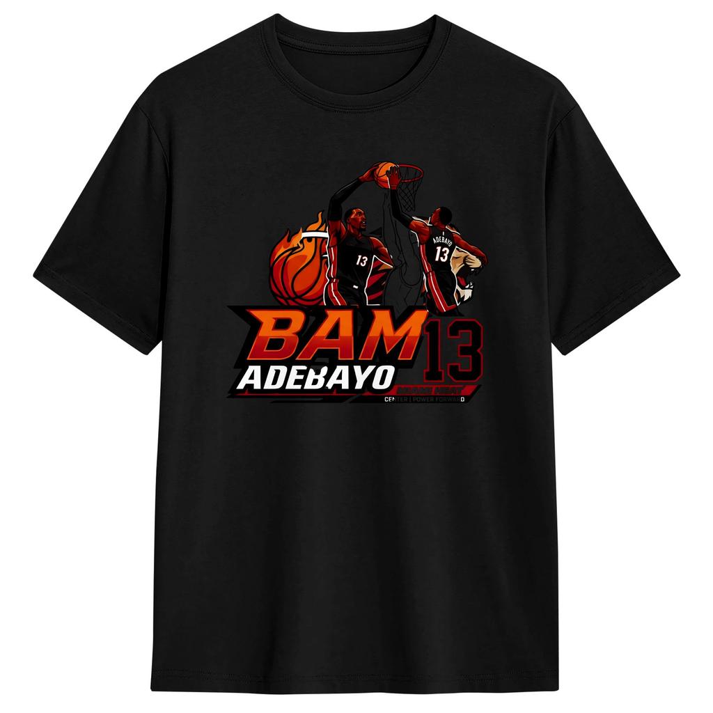 Bam Adebayo 13 Poster TShirts Unisex Funny 100 Cotton Tee Shirt Crew Neck Short Sleeve T Shirt Classic Tops