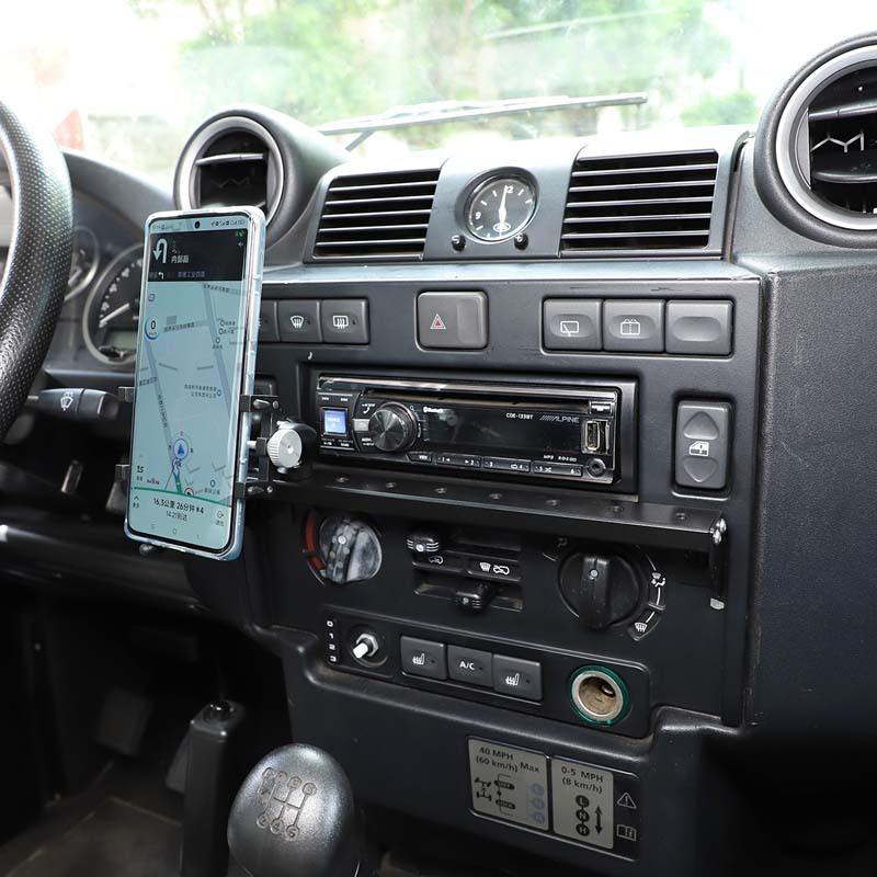 Aluminum Center Console Mobile Phone Holder GPS Holder For Land Rover Defender 90 110 2004-2018 Car Accessories
