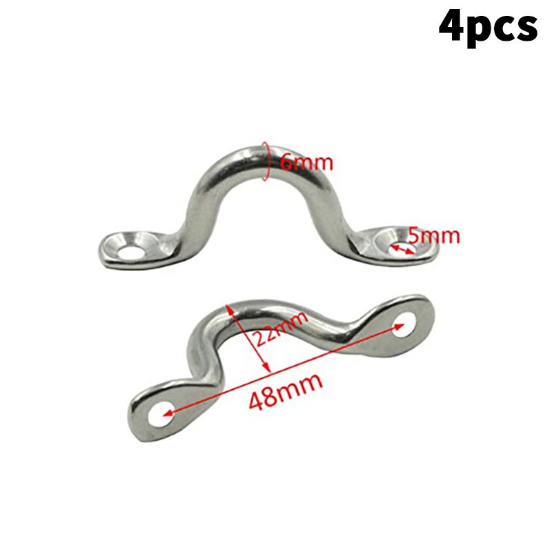 4 Pièces Poignée 4/5/6mm Acier Inoxydable 316 Sangle à Œillet en Fil d'Acier Bateau Amarrage Marin Crochet d'Amarrage Pare-chocs Auvent Moteurs Accessoires