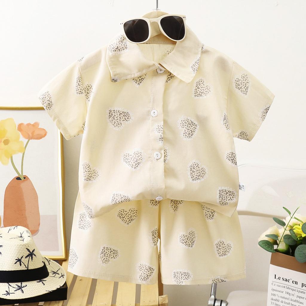Children's Summer Suit Boys' Summer Suit Baby's Short Sleeved Shorts T-shirt Loose Shirt Trendy Children's Clothing