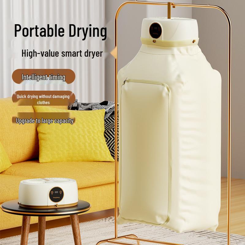 Large Portable Remote-Controlled Negative Ion Clothes Dryer - Fully Automatic, Foldable Household Air Dryer US Standard грязно-белый