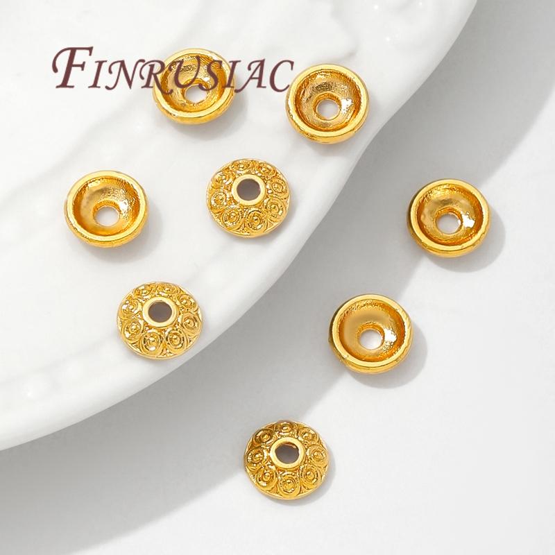 18K Gold Plated Round Bead Caps,Bracelets Accessories,DIY Beads Cap For Jewelry Spacer Beads Findings