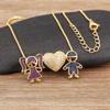 Nidin New Trendy Love Heart Shape Girl Boy Shine Zircon Pendant Necklace For Women Female Chain Choker Jewelry Mother's Day Gift