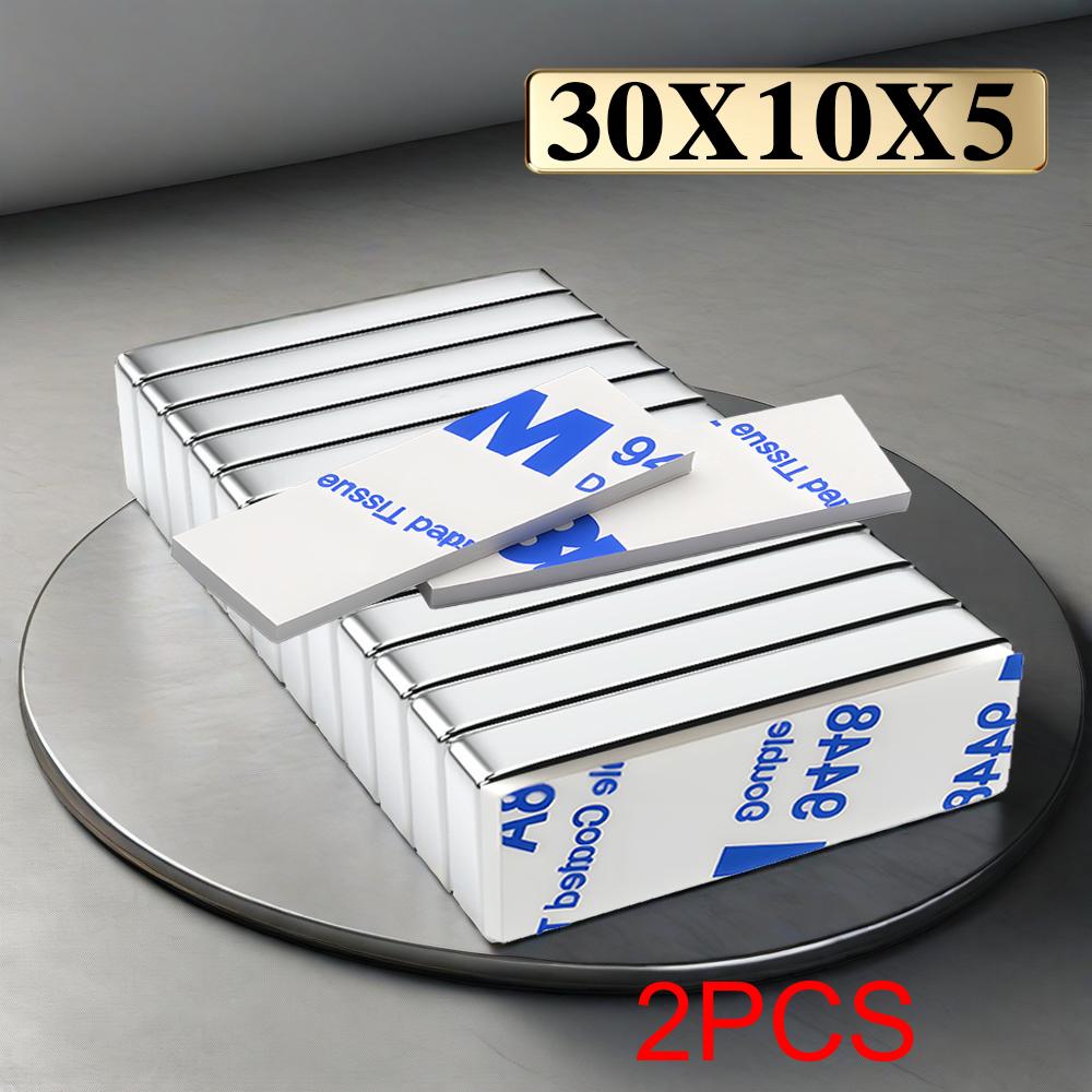 30x10x5mm  Super Powerful Block Neodymium Magnet  With double-sided adhesive Magnet N35 Strong Permanent Magnetic imanes