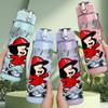 1PC Little Red Riding Hood Folk Cartoon 750ml Color Plastic Sports Water Bottle Leakproof Flip Straw Lid Suitable for Sports Office Home Use