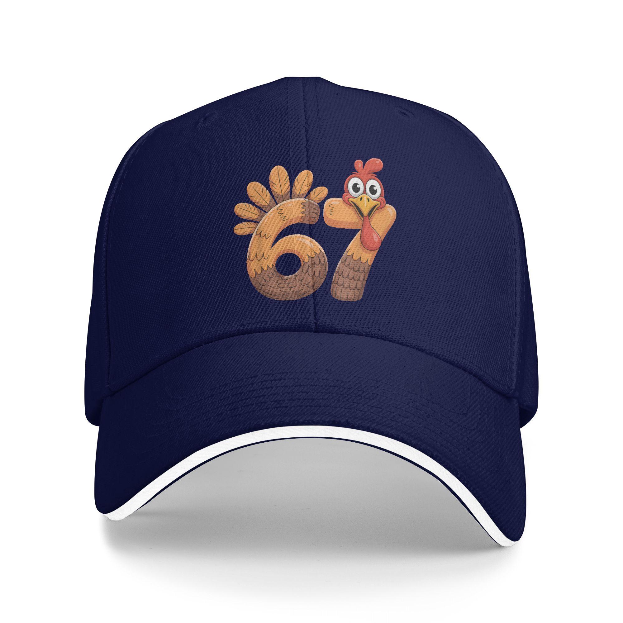 

67 Thanksgiving Fun Turkey Thanksgiving 67 Turkey Baseball Cap Men Print Trucker Hat Summer Trendy Running Hippie Baseball Caps As Picture
