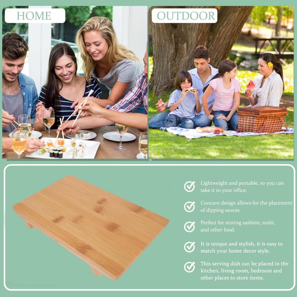 NUOLUX Sashimi Sushi Sushi Serving Lunch Wooden Serving Plate for and Other Japanese Commercial Use Plate, Clogs, Stand, Plate, Sushi, Sashimi, Meat,