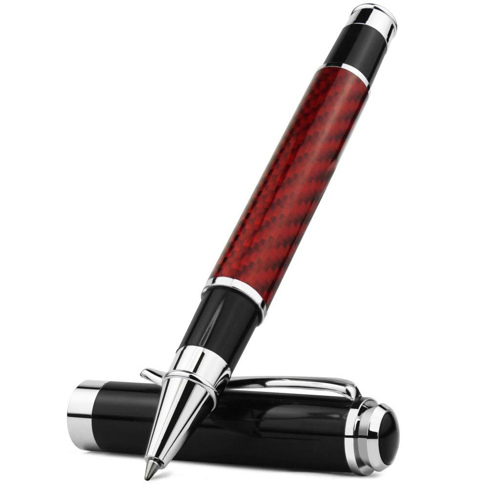 Smooth Metal Signature Pen Carbon Fiber Premium Gel Pens Elegant Fiber Signature Pen  Present