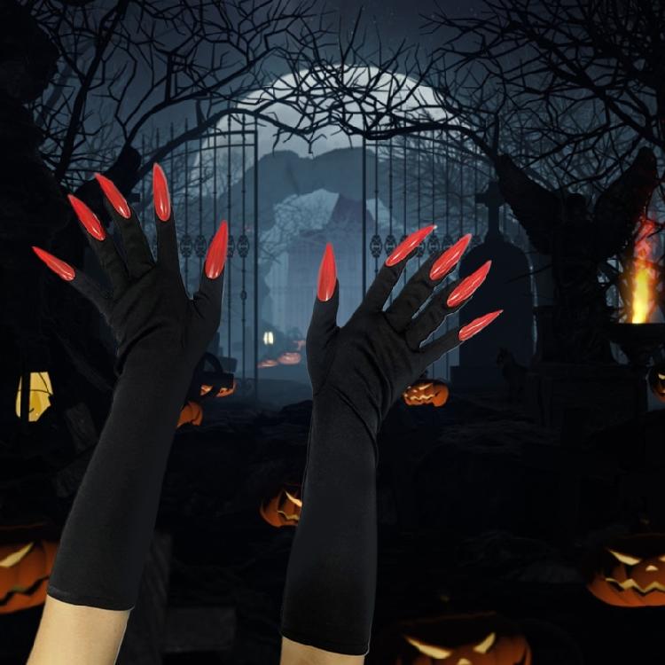 Cool Halloween Gloves Long Section Spooky Claw Dress Up Gloves Fashionable Long Nails Cosplay Halloween Funny Gloves