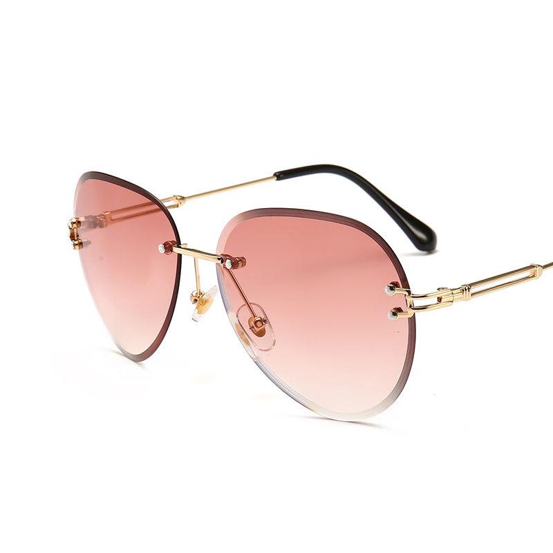 Fashion Vintage Rimless Sun Glasses Women Luxury Ladies Sunglasses Shades UV Protection Stylish Oculos Feminino Gafas
