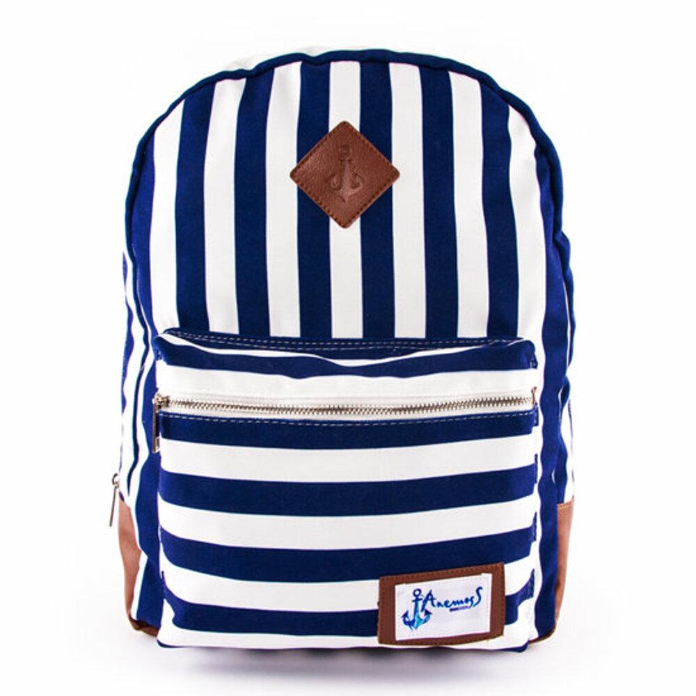 navy striped backpack