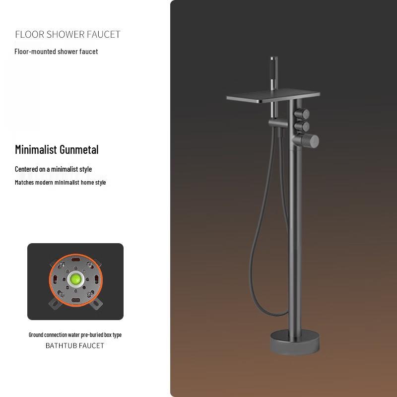 TLXT Hotel Deck-Mounted Bathtub Faucet with Hand Shower