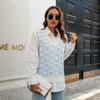 QICED Damenmode Casual LOVE Print Herbst Winter Ärmellose V-Ausschnitt Strickwesten