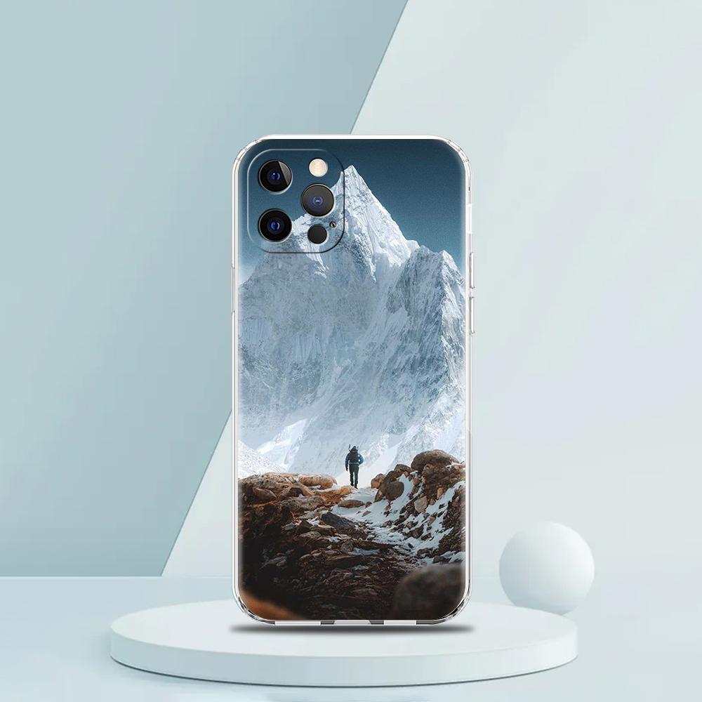 Everest Mountain World First Luxury Phone Case For iPhone 16 15 14 13 12 11 Pro Max XS X XR SE 7 8 Plus Silicone Clear Cover