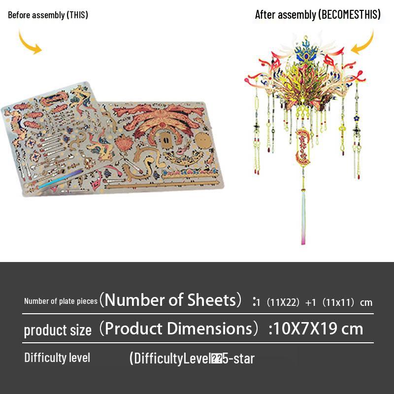 

Металлический 3D-пазл «Корона Феникса»: DIY Модель ручной работы Подвесное украшение Подарок