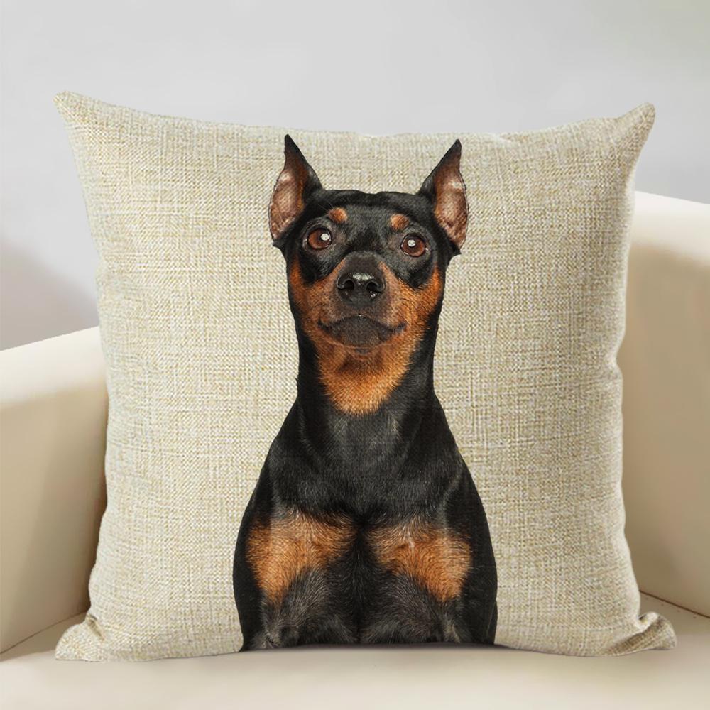 Nordic Animal Portrait Decorative Cushion Cover Dog Fashion Sofa Pillow Cover 45x45cm Linen Children's Gift Dog Companion