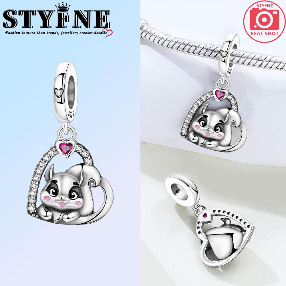 Copper Elephant Bamboo Panda Cute Headphones Squirrel Charms Beads Pendant For Original Bracelet Woman Girl Jewelry