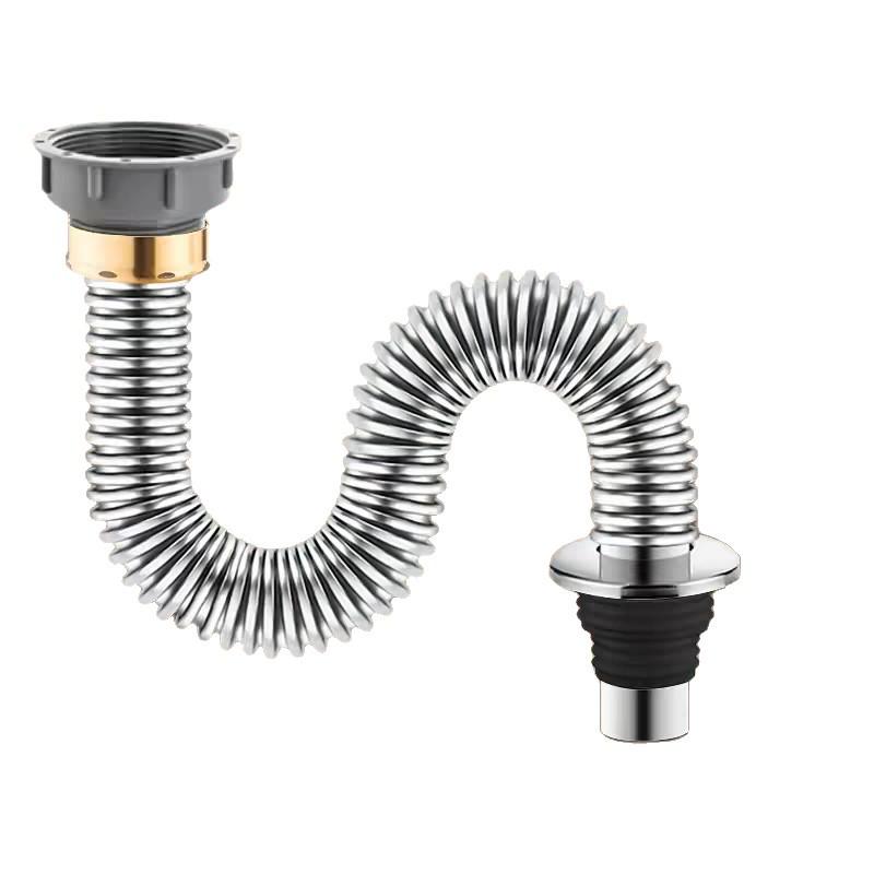 Stainless Steel Kitchen Sink Drainage Pipe Set with Anti-Odor Device
