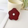 Pearl Leather Flower MagSafe Phone Holder: Strong Retractable Magnetic Grip
