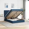 Ottomanisches Bettgestell - Maison Exclusive - Matratze 140x200 - Blauer Stoff - Hydraulischer Stauraum