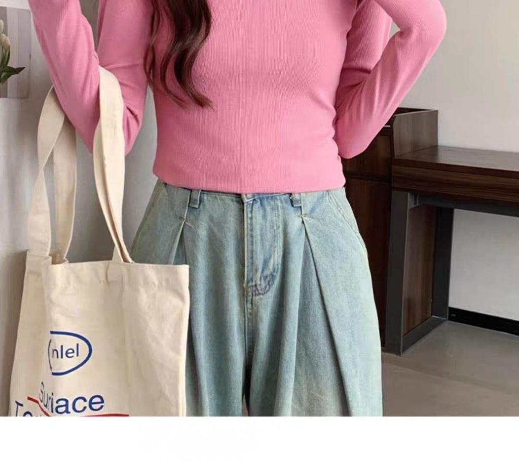 Burgundy Spicy Girl Long Sleeve Slimming T-Shirt for Women - Straight Shoulder, Autumn/Winter Style.