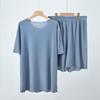 Ice Silk Couples Summer Pajama Set - Quick-Dry Women's and Men's Short Sleeve and Shorts Homewear