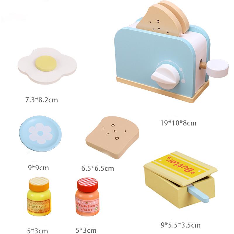 Wooden Kitchen Pretend Play Toy Simulation Wooden Toaster Machine Baby Early Learning Educational Toys