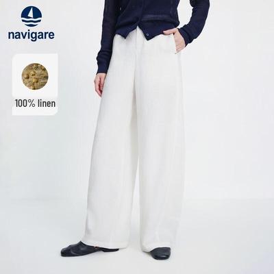Women's Linen Wide-Leg Casual Pants