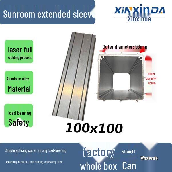 Sunroom Quick-Install Aluminum Alloy Square Tube Connector for Awnings