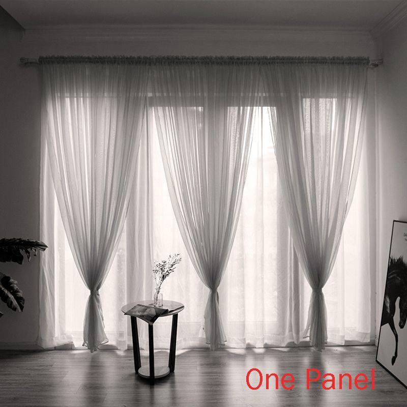 Colorful Solid Sheer Panel Window Curtain With Fashionable Shading Features