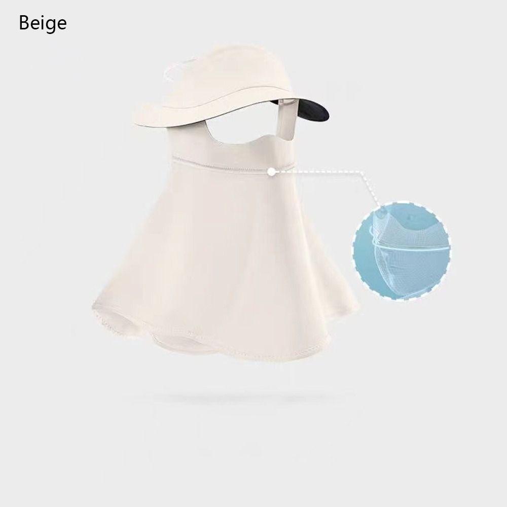 Celoobličejová opalovací maska ​​s UPF50+, ledově hedvábná maska, nová sluneční klobouk pro venkovní použití