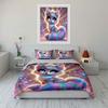 Dreamy Colorful Glowing Cat Duvet Cover Set With 3D Printing Design Soft Polyester Bedding Set All-Season Comfort For Gifts