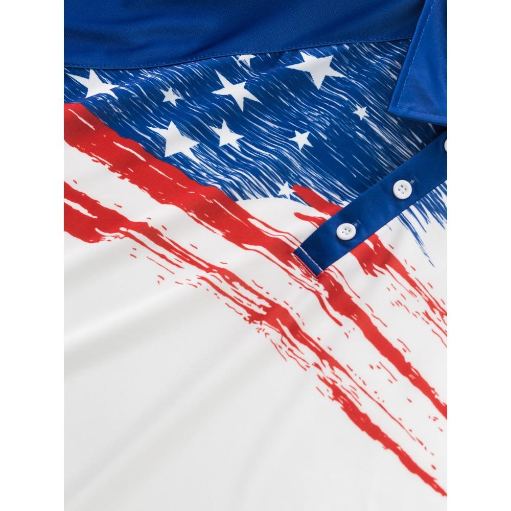 New Printed Collar Men's Short Sleeved T-shirt Casual Fashion Collar Polo Shirt Summer