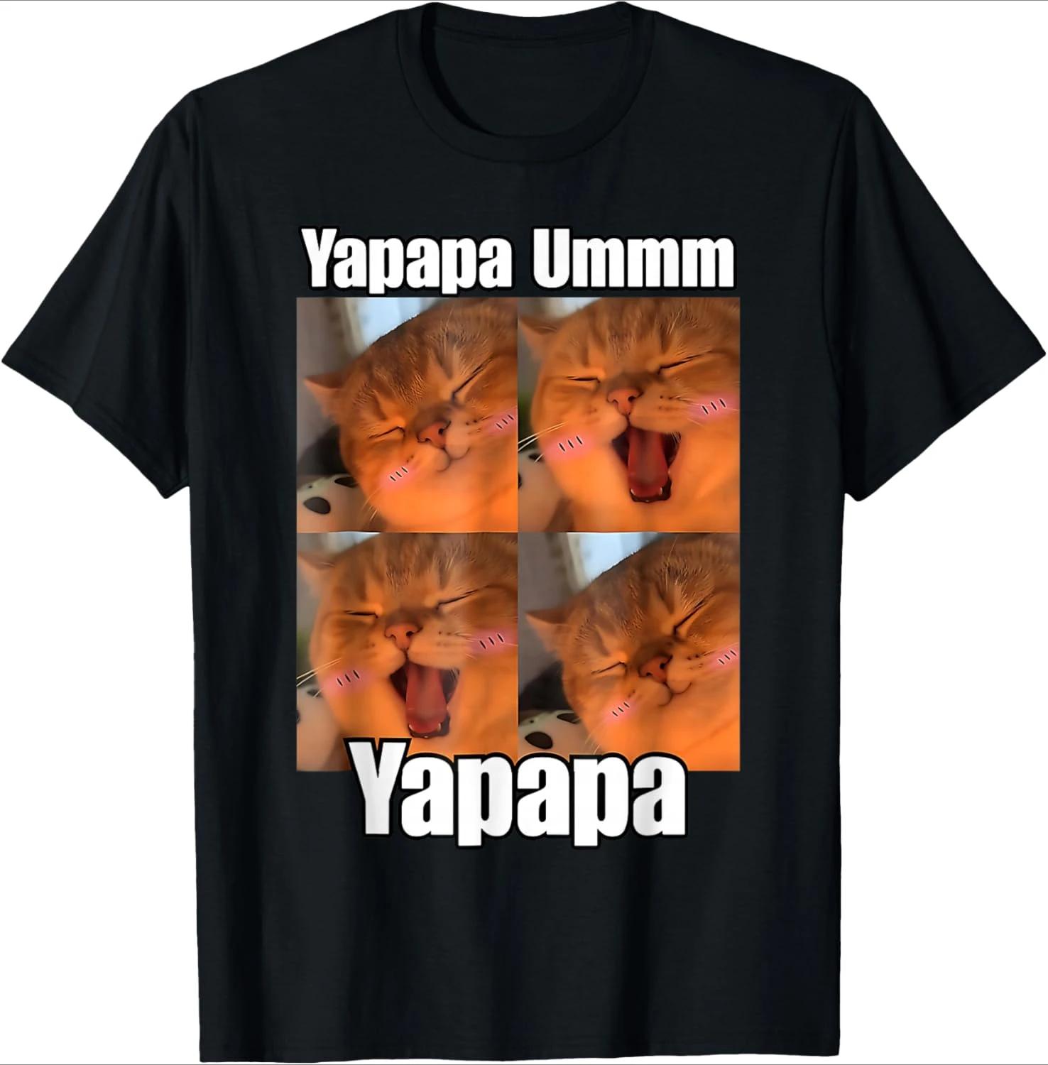 

Yapapa Ummm Cat Meme ShortSleeved Funny Humor Womens Casual TShirt Versatile Basic Crew Neck Top Soft and Comfortable 4XL