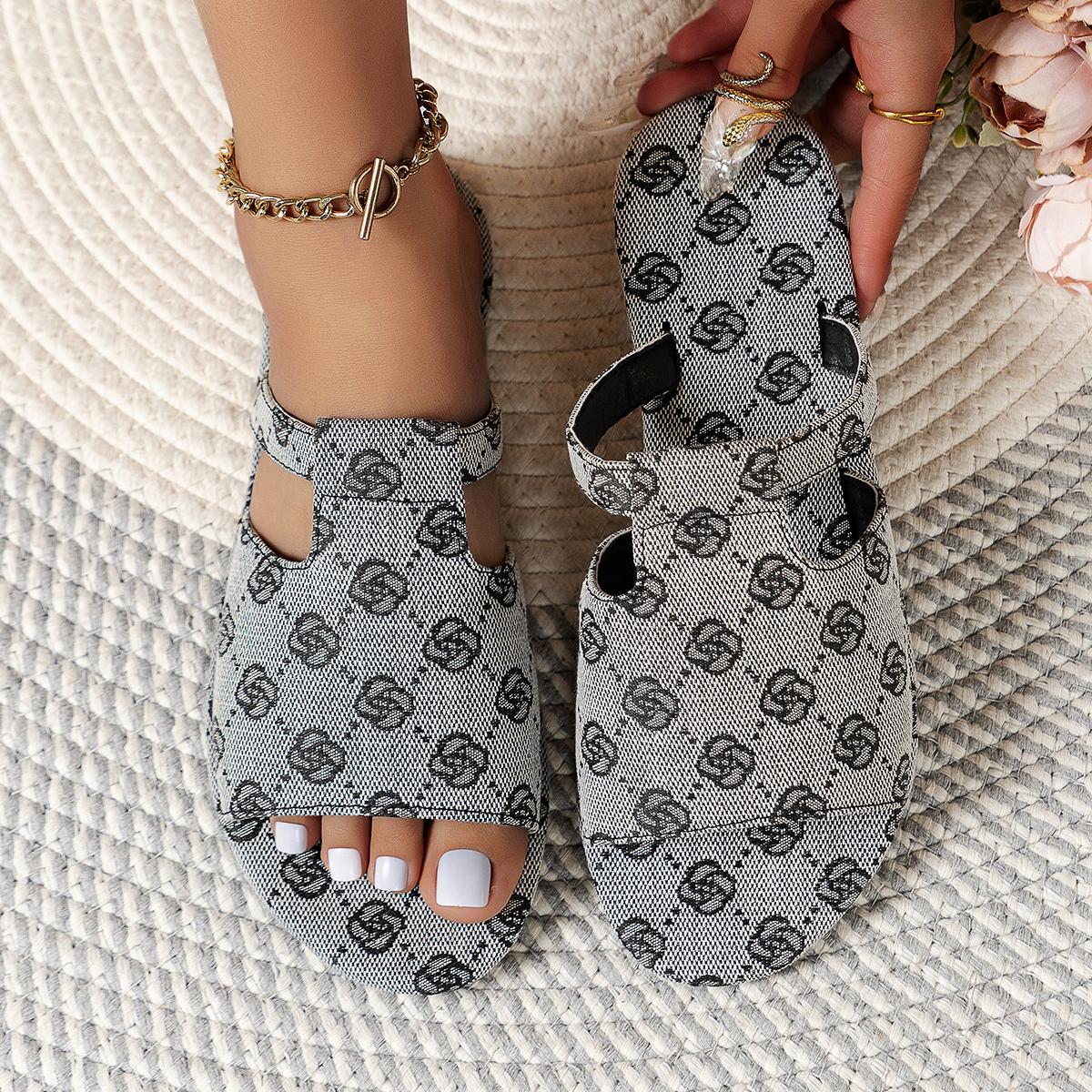 Женские тапочки 2024 Новые джинсовые сандалии на плоской подошве Шлепанцы с открытым — фото 5