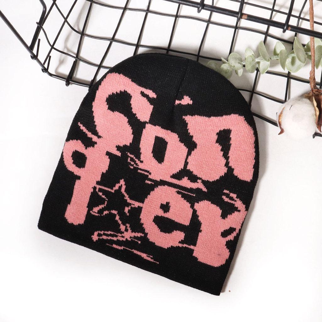 Street Alphabet Style Knit Hat With Thermal Acrylic Material For Fall Seasons