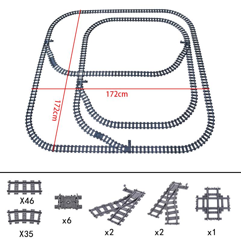 City Trains Bridge Flexible Switch Railway Tracks Rails Electric Crossing Forked Straight Curved Building Block Bricks Toys