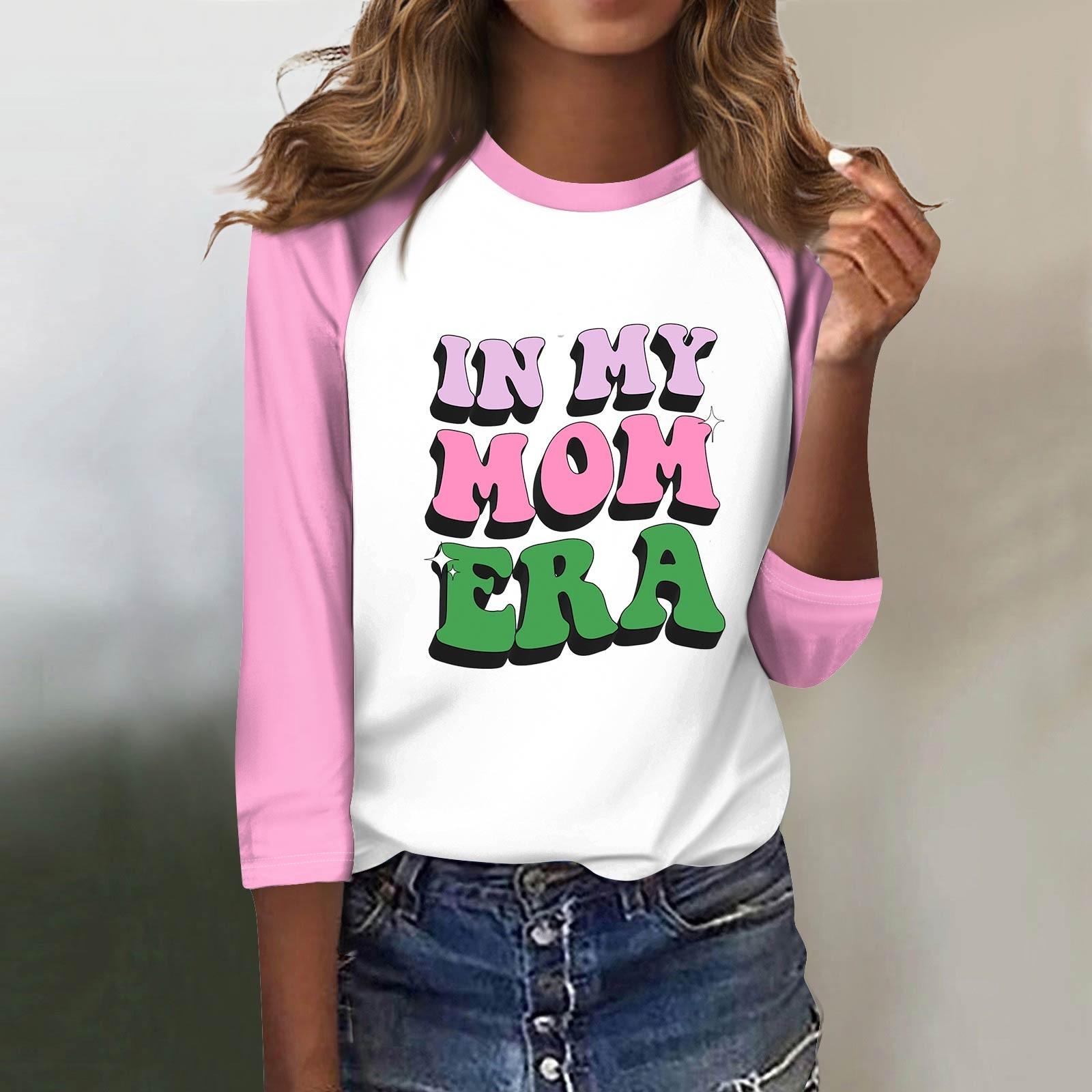 

Женская модная повседневная футболка с круглым вырезом, рукавами семь, на пуговицах с принтом XL розовый