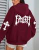 Women's Creative Faith Art Fleece Hoodie - Autumn Casual Loose Fit with Pockets