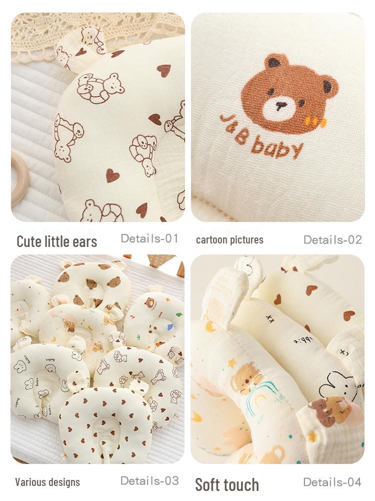 Class A Cotton U-Shaped Rabbit Ear Baby Pillow - Washable, Anti-Startle & Soothing Shaping Pillow