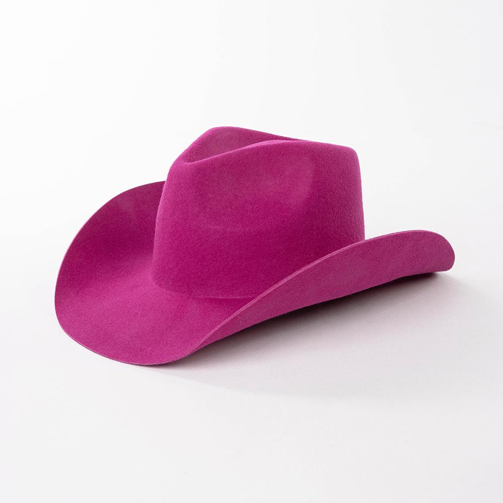 Chapeau de cowboy automne et hiver nouveau chapeau de cowboy en feutre de laine blanc chapeau jazz mode décontractée européenne et américaine chapeau de cowboy bouclé