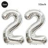 32inch Silver Number Foil Balloons Large Digit 0-9 Helium Globos Happy Birthday Party Decor Wedding Anniversary Graduation 2026