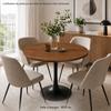 2-Piece Set Round Table Tops, Walnut Wood Look, diameter 70 cm Dining Table Top + diameter 50 cm Side Table Top, Table Top Only